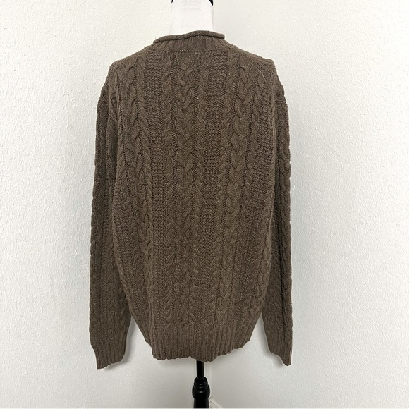 Polo Ralph Lauren Women's Cable Knit Sweater XXL Brown Long Sleeve Mock Neck - Picture 4 of 11